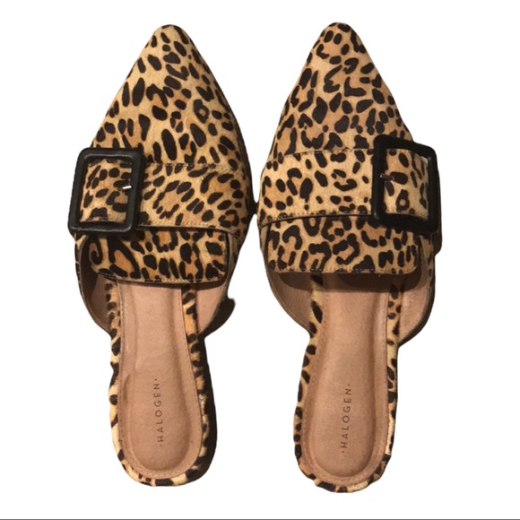 Halogen Cheetah Buckle Calf Hair Flats 9